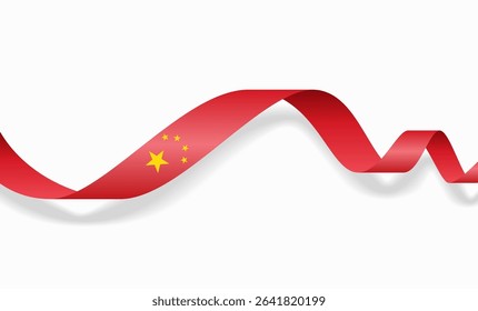 Chinese flag wavy abstract background. Vector illustration.
