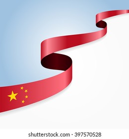 Chinese flag wavy abstract background. Vector illustration.