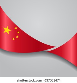 Chinese flag wavy abstract background. Vector illustration.