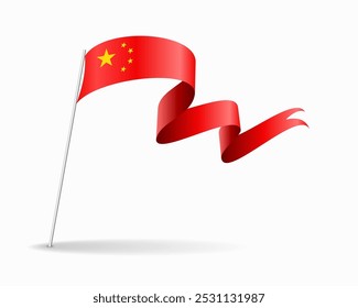 Chinese flag wavy background layout. Vector illustration.