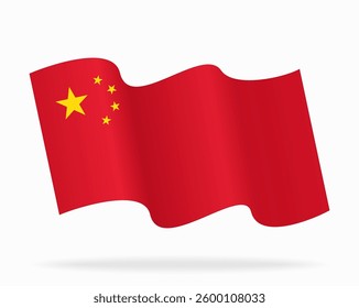 Chinese flag wavy background layout. Vector illustration.