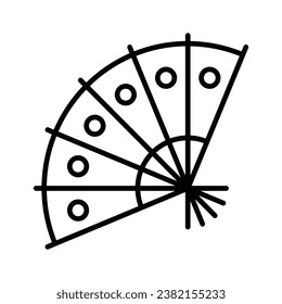 Chinese flamenco fan icon in modern design style, traditional hand fan vector