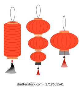 Chinese flashlight set. Isolated on a white background.