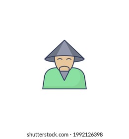 chinese Flat Icon Isolated On White Background