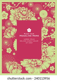 chinese flower background template vector/illustration