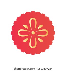 Chinese flower in circle shaped gradient style icon design, China culture asia and oriental theme Vector illustration