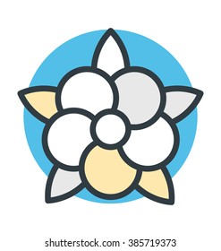 Chinese Flower Colored Vector Icon