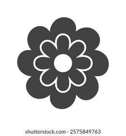 chinese flower icon symbol isolated on white background
