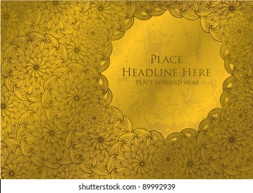 chinese flower motif template vector/illustration