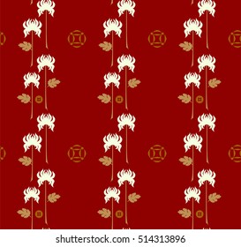 Chinese flower vector pattern