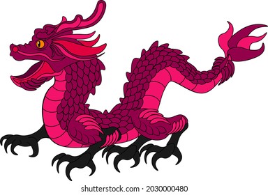 Chinese folklore dragon. Vector illustration on the theme of myths and legends.