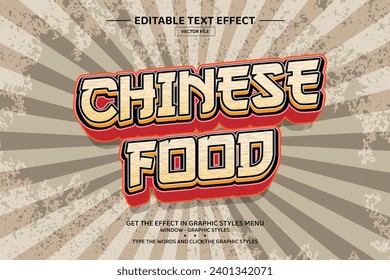 Chinese food 3D editable text effect template