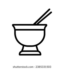 chinese food bowl icon vector isolated
