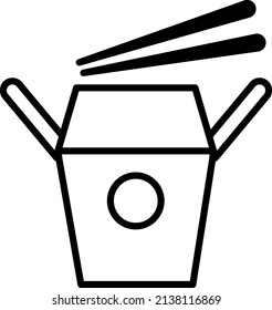 Chinese Food Box Outline Food Icon 