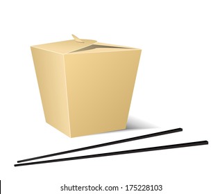 Chinese food box with white background