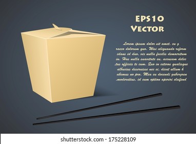 Chinese food box with white background