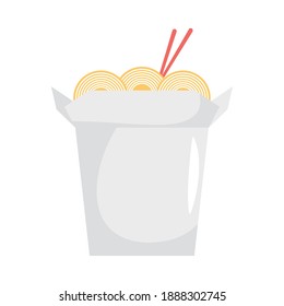 chinese food with chopsticks icon vector illustration design