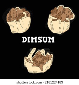 Chinese food dim sum illustration