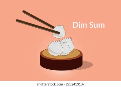 Chinese Food Dim Sum illustration.