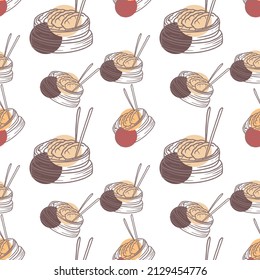 Chinese food dimsam seamless pattern. Repeatable print. Vector illustration.