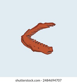 Chinese food duck vector, Design Elements. Duck Wing Illustration vector, Spicy Duck Wing Street food, Asian Food, Delicious Homemade Tasty Traditional Food, Baked duck trotters 诱人卤味鸭翅膀, 中华料理, 街边美食