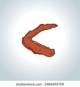 Chinese food duck vector, Design Elements. Duck Wing Illustration vector, Spicy Duck Wing Street food, Asian Food, Delicious Homemade Tasty Traditional Food, Baked duck trotters 诱人卤味鸭翅膀, 中华料理, 街边美食