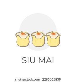 Chinese Food Dumplings Simple Illustration Logo Shumai siu mai siomai