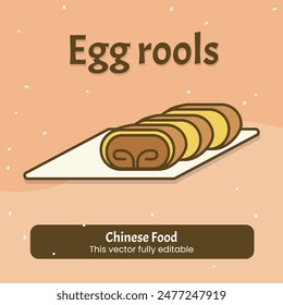 Chinese Food Egg Rools Vector