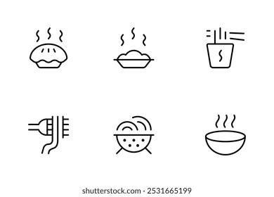 chinese food icon. Ramen, noodle icon set. Vector graphic illustration. Suitable for website design, logo, app, template, and ui.