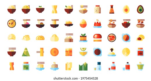 chinese food icon set logo