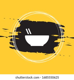 Chinese Food Icon,Plate With Chopsticks Icon Vector Illustration Eps10