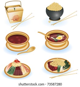 Chinese food illustrations