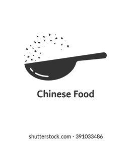 logo de comida china con libro negro. menú oriental, udon, soba, tentempiés, comida rápida, yum, comida para llevar, utensilios de cocina. tendencia de estilo plano diseño de logotipo moderno ilustración vectorial de fondo blanco