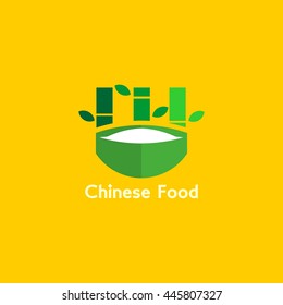 Chinese food Restaurant Vector Design Logo Template. Flat Style