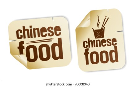 Chinese food stickers set.