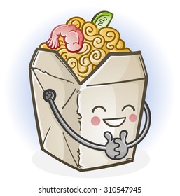 Chinese Food Take Out Box Cartoon Character