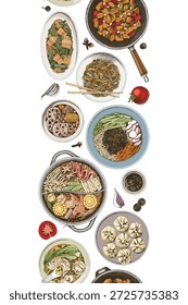 Borda sem emenda do vetor alimentar chinês