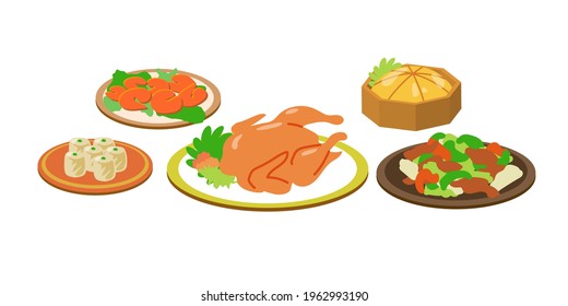 Chinese food.Vector illustration that is easy to edit.