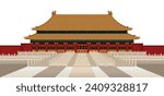 The Chinese forbidden palace. Graphic vector 