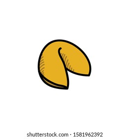 chinese fortune cookie doodle icon, vector illustration