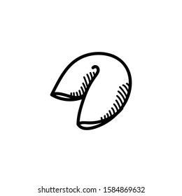 chinese fortune cookie doodle icon, vector illustration