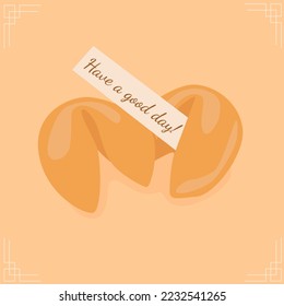 Chinese fortune cookies - have a nice day. Asian food.