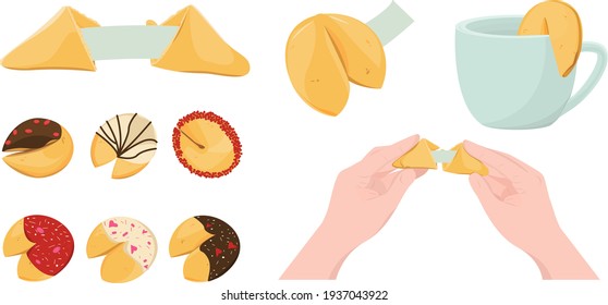  Chinese fortune cookies on a white background