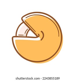 Chinese fortune cookies vector illustration. Chinese New year dessert prophecy cookie in doodle style.