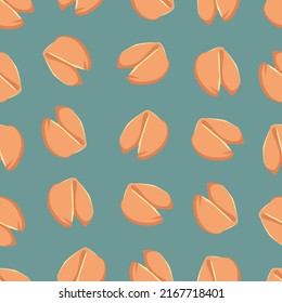 Chinese fortune cookies vector seamless pattern