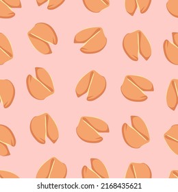 Chinese Fortune Cookies Vector Seamless Pattern