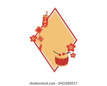 Chinese Frame Background with Ornament