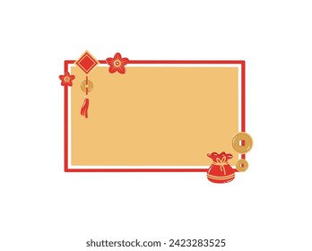 Chinese Frame Background with Ornament