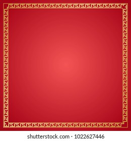Chinese frame background. Red and gold color. Vector illustration EPS10 
