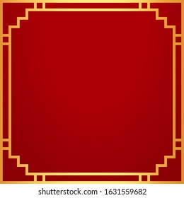 Chinese frame background. Red and gold color
